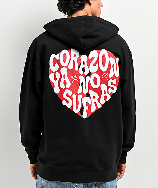 SAD BOYZ by Junior H Heart Black Zip Hoodie Zumiez