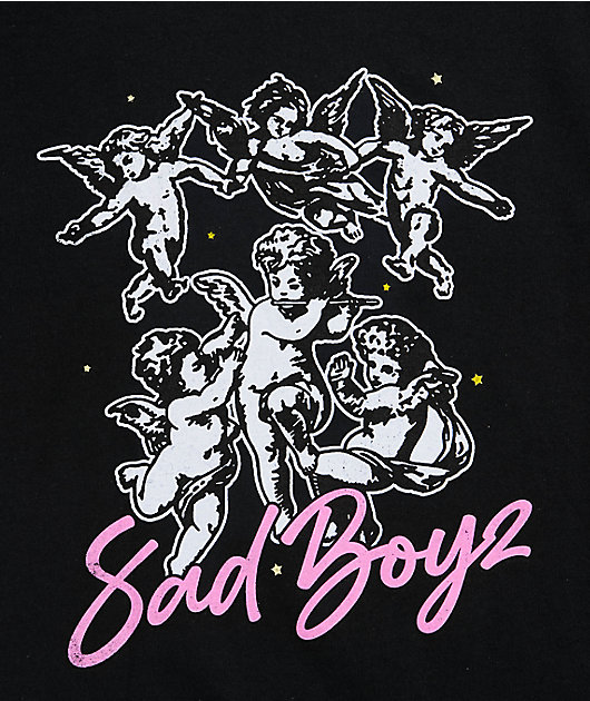 SADBOYZ by Junior H Kids Angels Black T-Shirt