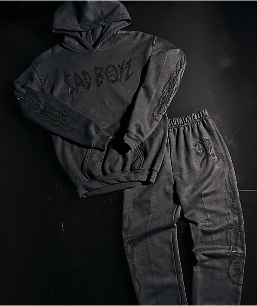 $AD BOYZ by Junior H Kids Black Flame Hoodie