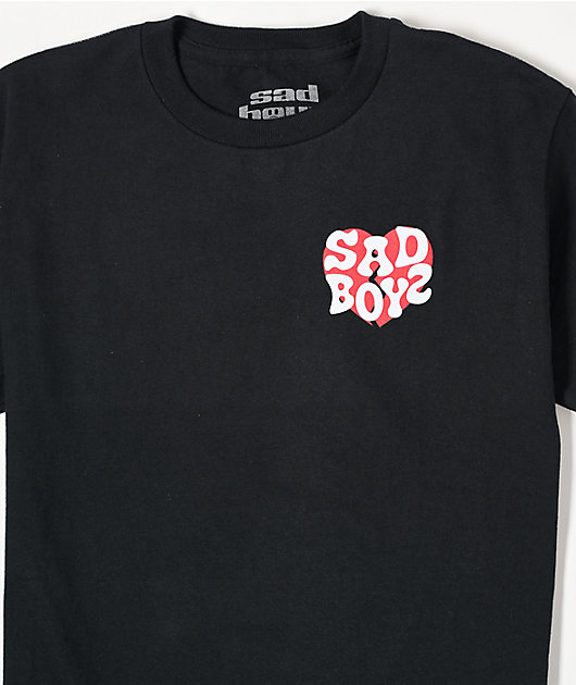 SAD BOYZ by Junior H Kids Heart Black T-Shirt