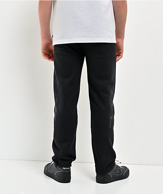 $AD BOYZ by Junior H Kids Rhinestone Flames Black Sweatpants