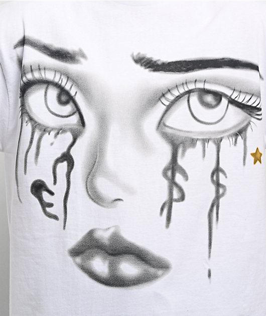 SAD BOYZ by Junior H Love N Money Tears White T-Shirt