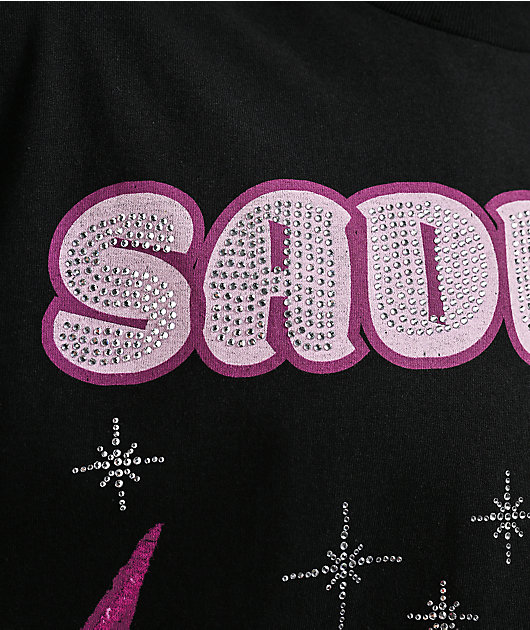 $AD BOYZ by Junior H Luna Rhinestone Black T-Shirt
