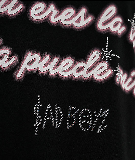 $AD BOYZ by Junior H Luna Rhinestone Black T-Shirt