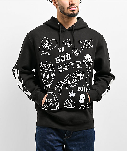 $AD BOYZ by Junior H RIP Love Black Hoodie