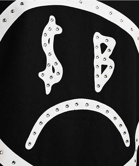 $AD BOYZ by Junior H Rhinestone Black Full Zip Work Shirt
