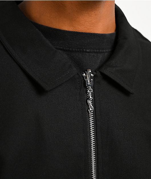 $AD BOYZ by Junior H Rhinestone Black Full Zip Work Shirt