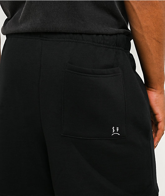 $AD BOYZ by Junior H Rhinestone Black Sweat Shorts