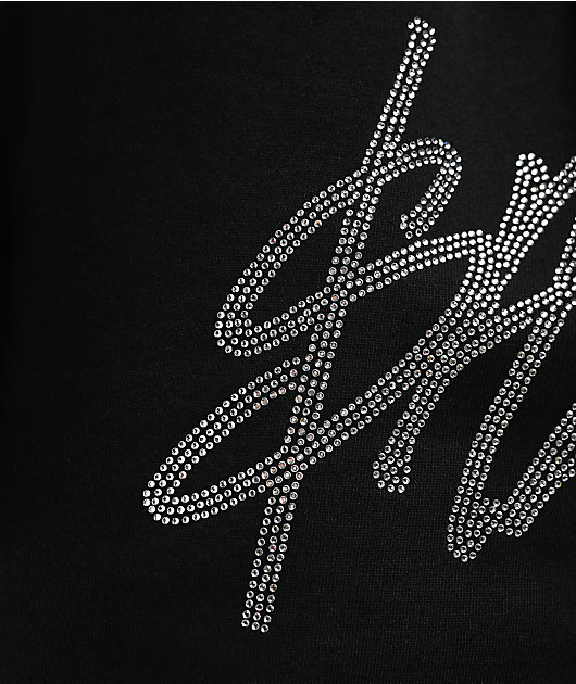 $AD BOYZ by Junior H Rhinestone Black Sweat Shorts