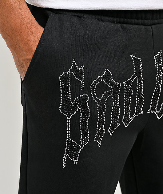 $AD BOYZ by Junior H Rhinestone Black Sweatpants