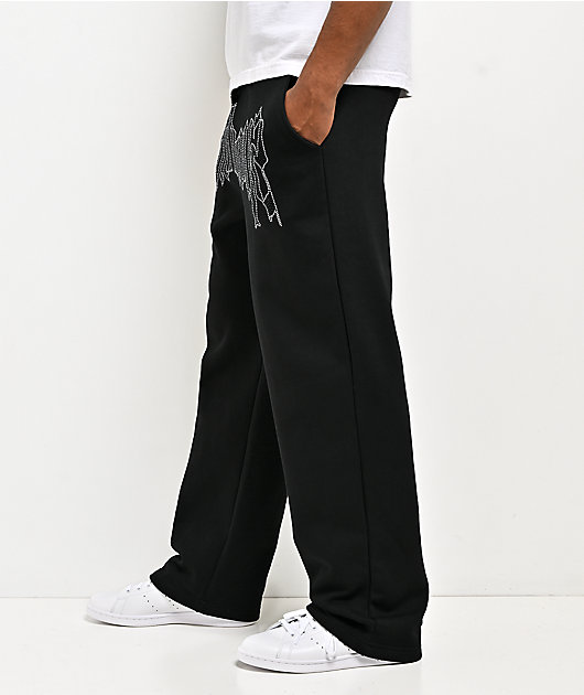 $AD BOYZ by Junior H Rhinestone Black Sweatpants