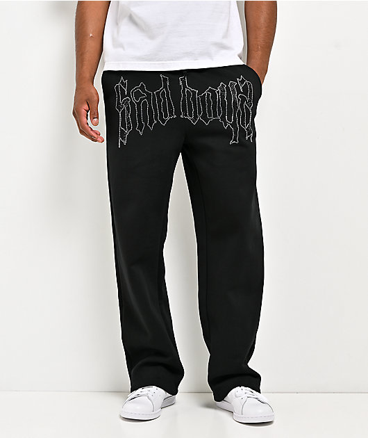 $AD BOYZ by Junior H Rhinestone Black Sweatpants