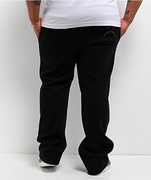 $AD BOYZ by Junior H Rhinestone Flames Black Sweatpants
