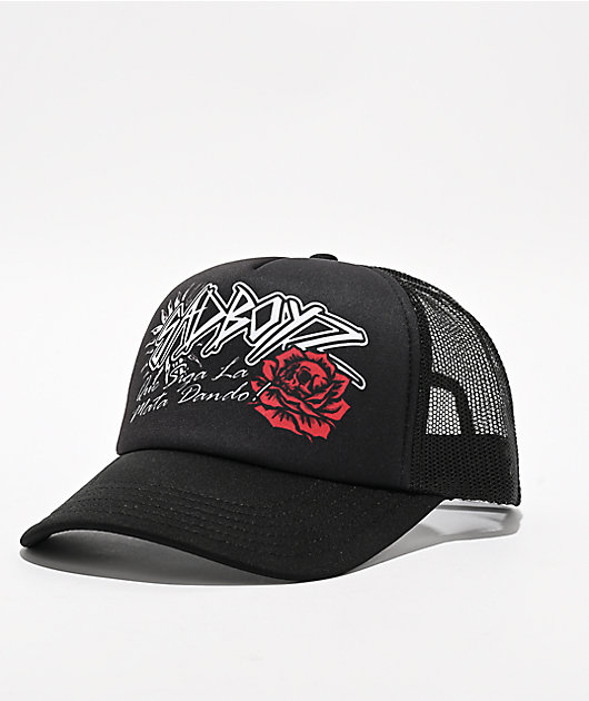 $AD BOYZ by Junior H Rose Black Trucker Hat