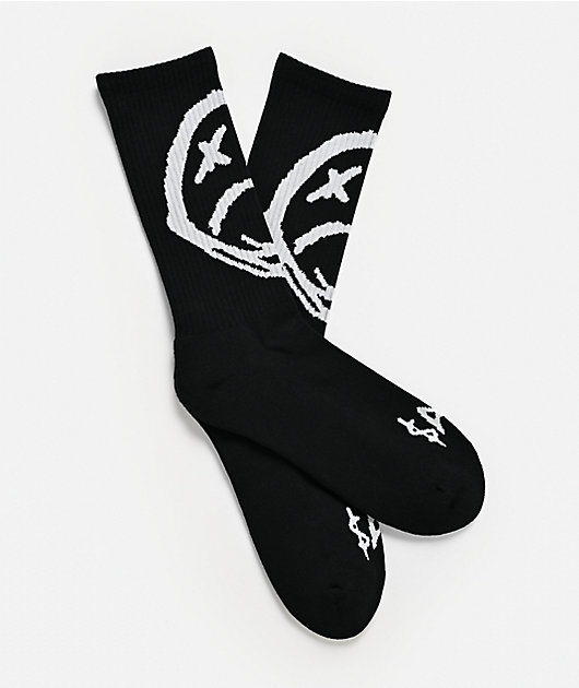 $AD BOYZ by Junior H Sad Face Black Crew Socks