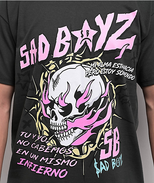 SAD BOYZ by Junior H Sad Starz Black Wash T-Shirt