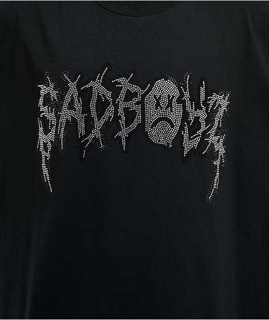 $AD BOYZ by Junior H Sad Wing Rhinestone Black T-Shirt