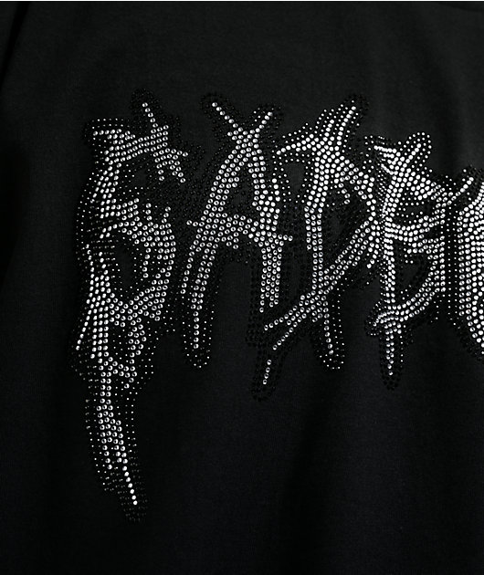 $AD BOYZ by Junior H Sad Wing Rhinestone Black T-Shirt