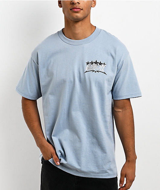 $AD BOYZ by Junior H Stars For Life Rhinestone Pastel Blue T-Shirt