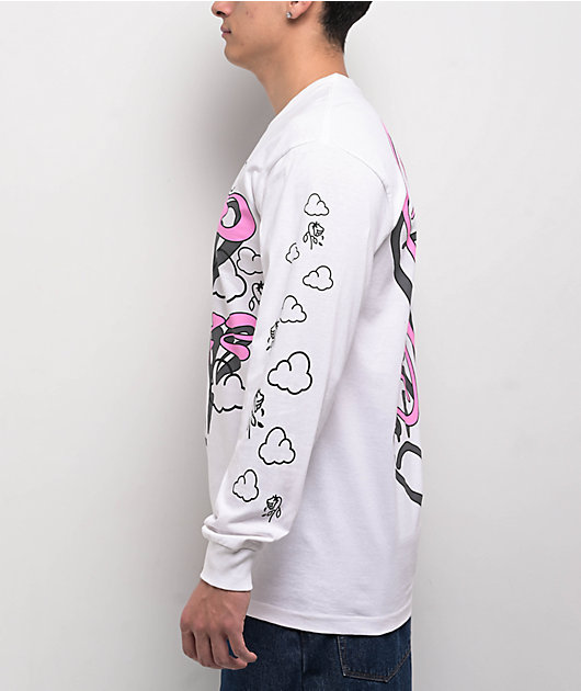 SAD BOYZ by Junior H Trippy Wiggles White Long Sleeve T-Shirt