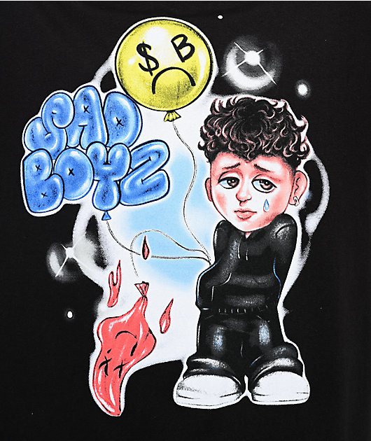 $AD BOYZ by Junior H Why So Sad Black T-Shirt