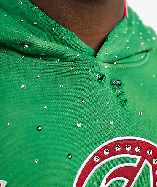 $AD BOYZ by Junior H x Embellish Old English Green Hoodie