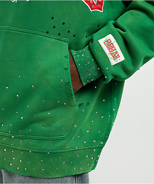 $AD BOYZ by Junior H x Embellish Old English Green Hoodie