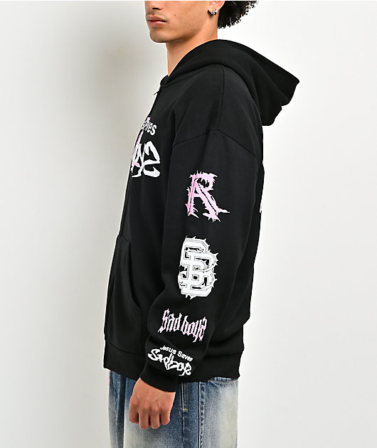 $AD BOYZ by Junior H x RUDE AWAKENINGS Black Zip Hoodie