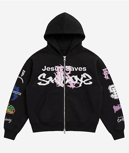 $AD BOYZ by Junior H x RUDE AWAKENINGS Black Zip Hoodie