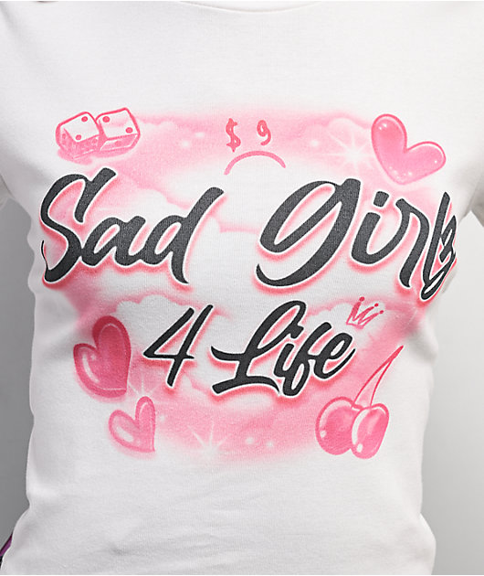 $AD GIRLZ By Junior H 4Life White Crop T-Shirt