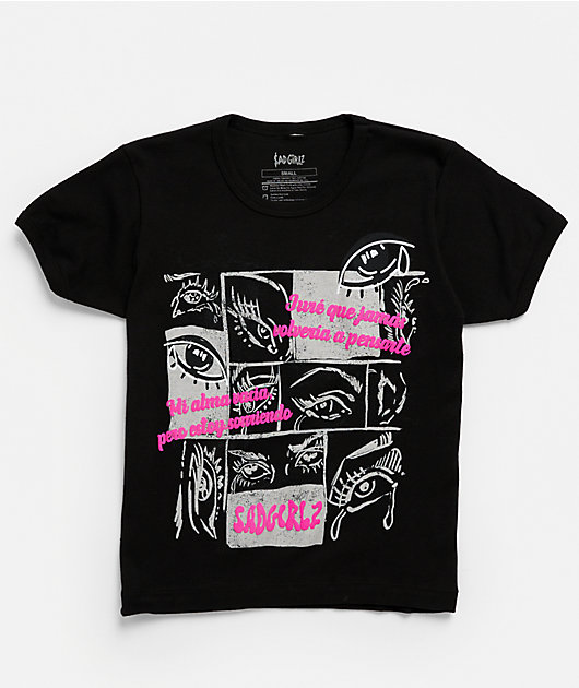 $AD GIRLZ By Junior H Alma Vacia Black Crop T-Shirt