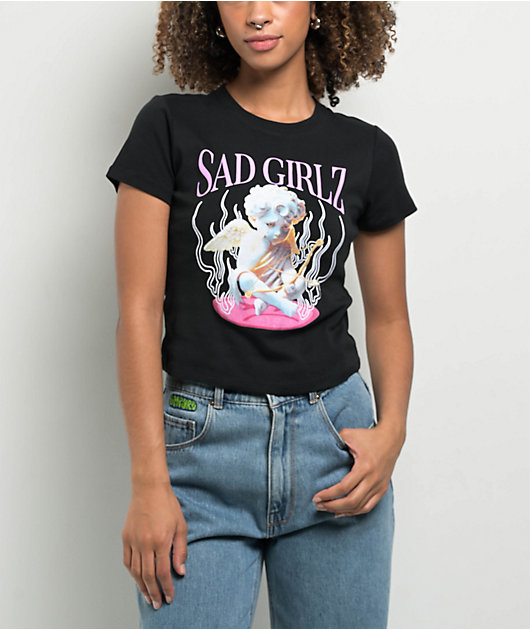 $AD GIRLZ By Junior H Cherub Black Crop T-Shirt