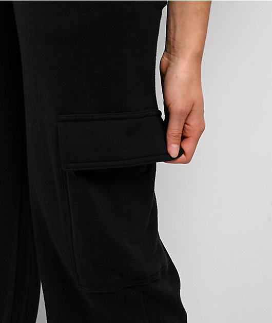 $AD GIRLZ By Junior H Don't Cry Black Cargo Sweatpants