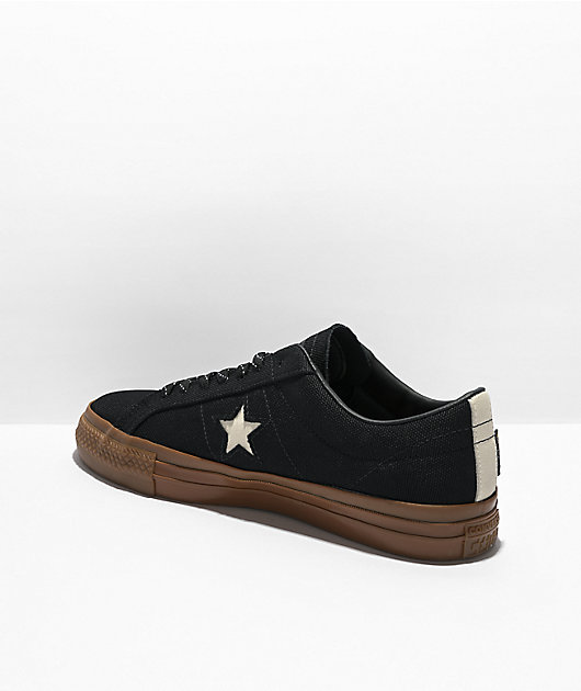  Converse One Star Pro Black & Gum Cordura Skate Shoes