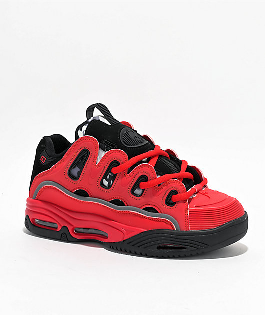 Osiris D3 2001 Red Grey Black Skate Shoes Zumiez