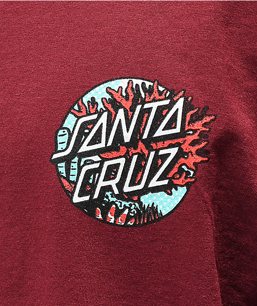  Santa Cruz Aquatic Dot camiseta color bordó