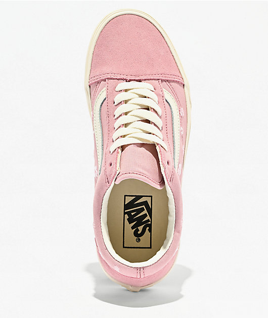  Vans Old Skool Floral Embroidery Misty Mauve Skate Shoes