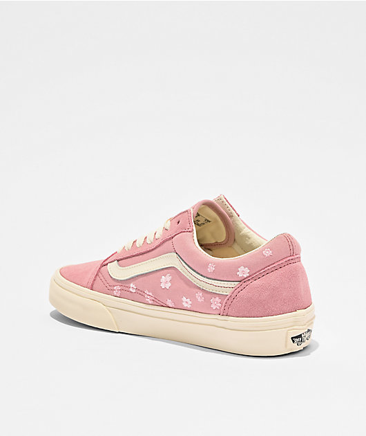  Vans Old Skool Floral Embroidery Misty Mauve Skate Shoes