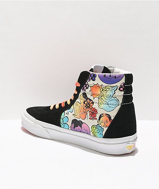 Vans Sk8-Hi Cultivate Care Floral Black & White Skate Shoes | Zumiez