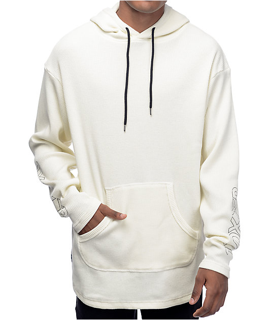 white thermal hoodie