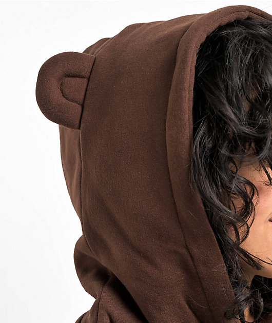 Brown bear best sale hoodie with ears