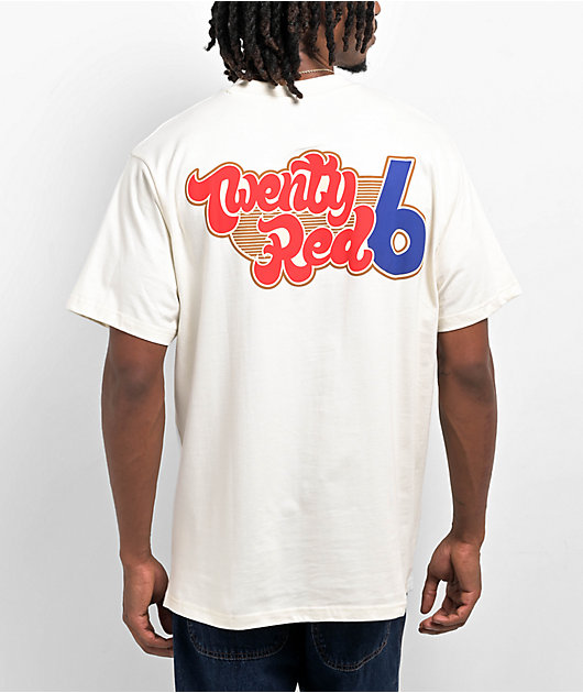 26 Red Big 6 Logo Cream T-Shirt | Zumiez