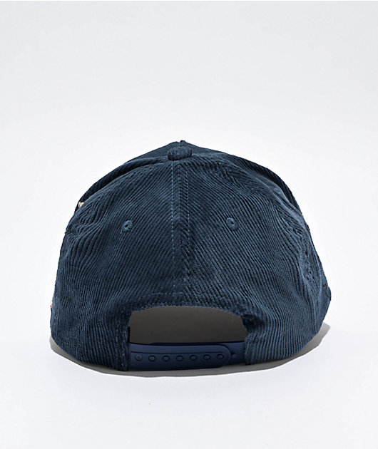 26 Red Black Cat Corduroy Blue & Cream Snapback Hat