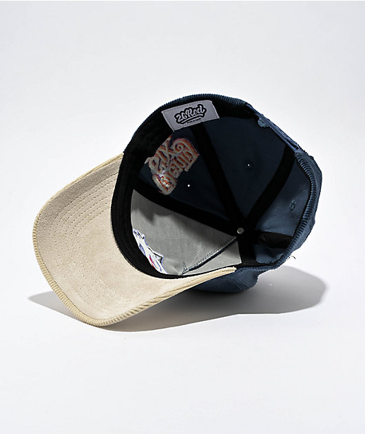 26 Red Black Cat Corduroy Blue & Cream Snapback Hat | Zumiez