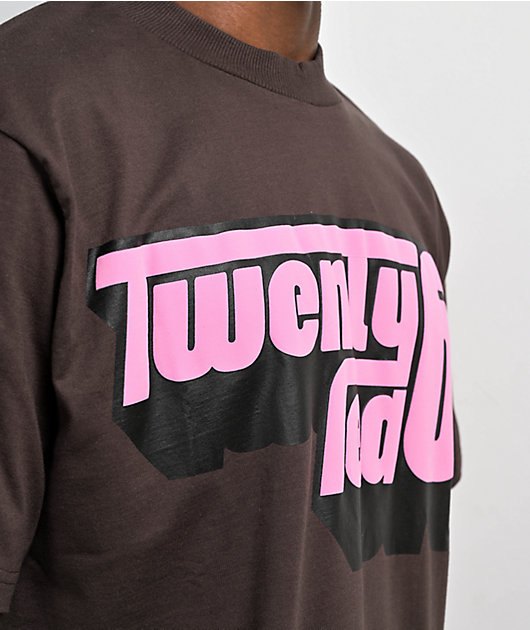 26 Red Retro Puff Brown T-Shirt | Zumiez