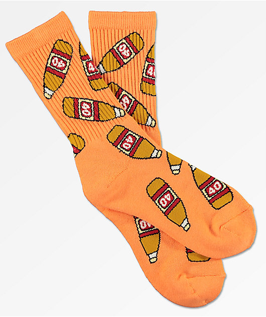 40s & Shorties Bottles Peach Crew Socks
