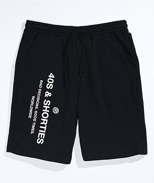 40s & Shorties General Logo Black & White Sweat Shorts
