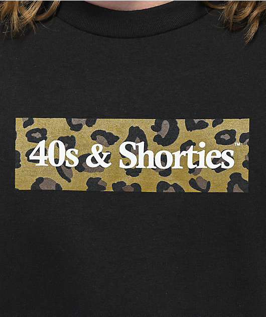 40s & Shorties Leopard Logo Black T-Shirt