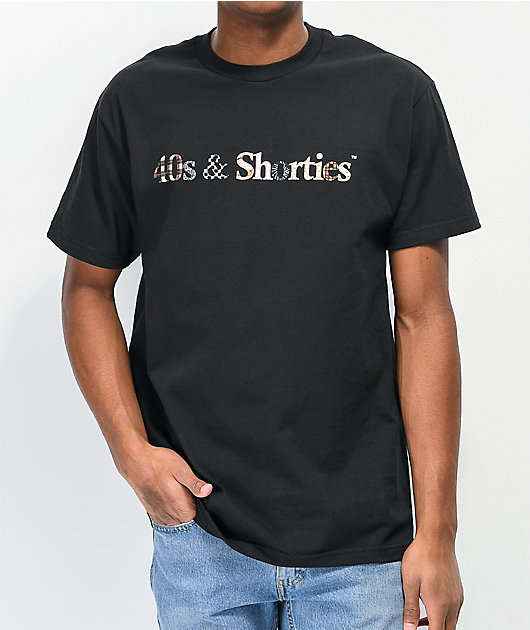 40s & Shorties Plaid Logo Black T-Shirt