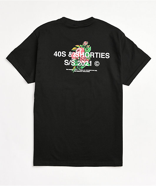 40s & Shorties Rose Black T-Shirt